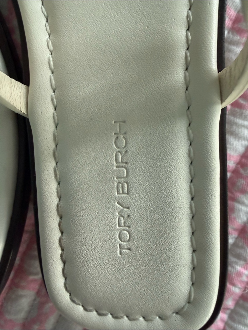 Tory Burch Cream Miller Logo Thong Sandals in box - Picture 9 of 11